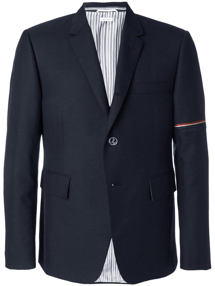 Thom Browne - Tri-stripe Detail Shirt Jacket - Men - Polyester/wool - 0, Blue, Polyester/wool