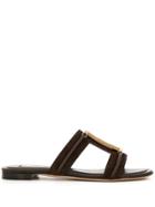 Tod's Double T Slides - Brown