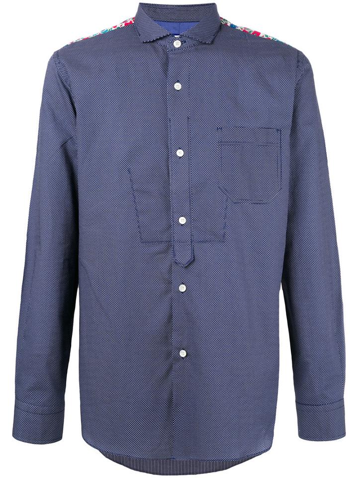 Junya Watanabe Comme Des Garçons Man Printed Shirt, Men's, Size: Large, Blue, Cotton