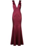 Zac Zac Posen - 'raven' Gown - Women - Acetate/polyester/polyurethane - 8, Red, Acetate/polyester/polyurethane