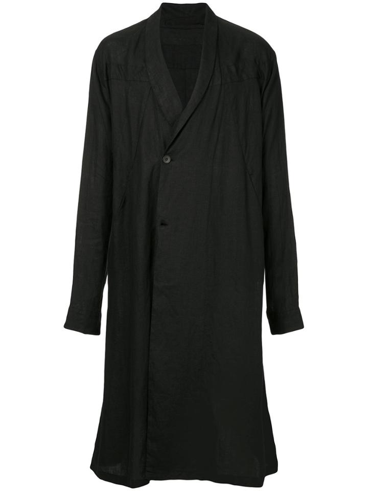 Julius Single-breasted Long Coat - Black