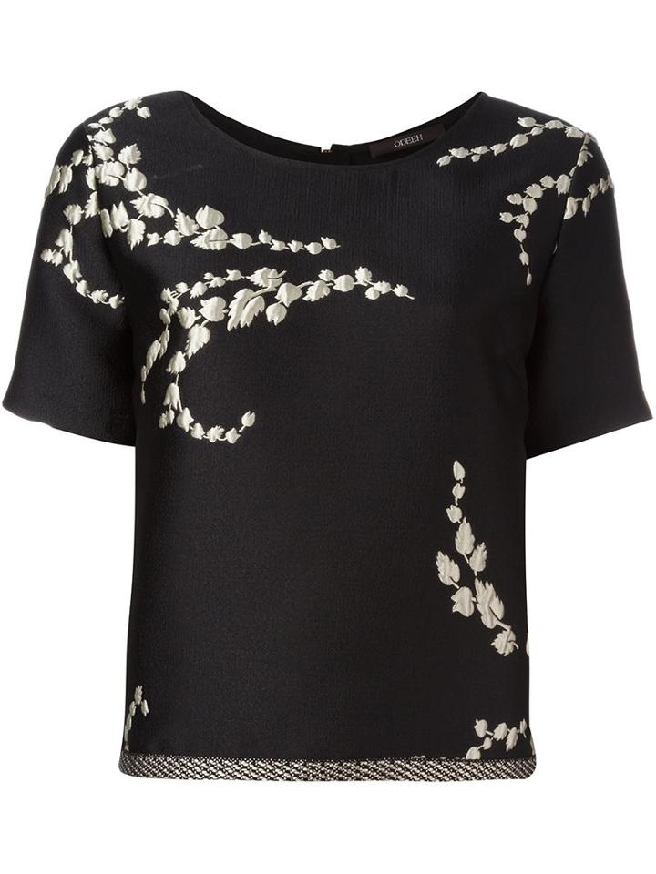 Odeeh 'plants' Embroidery Blouse