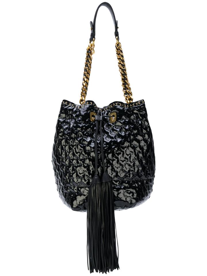 Ermanno Scervino Textured Bucket Shoulder Bag - Black