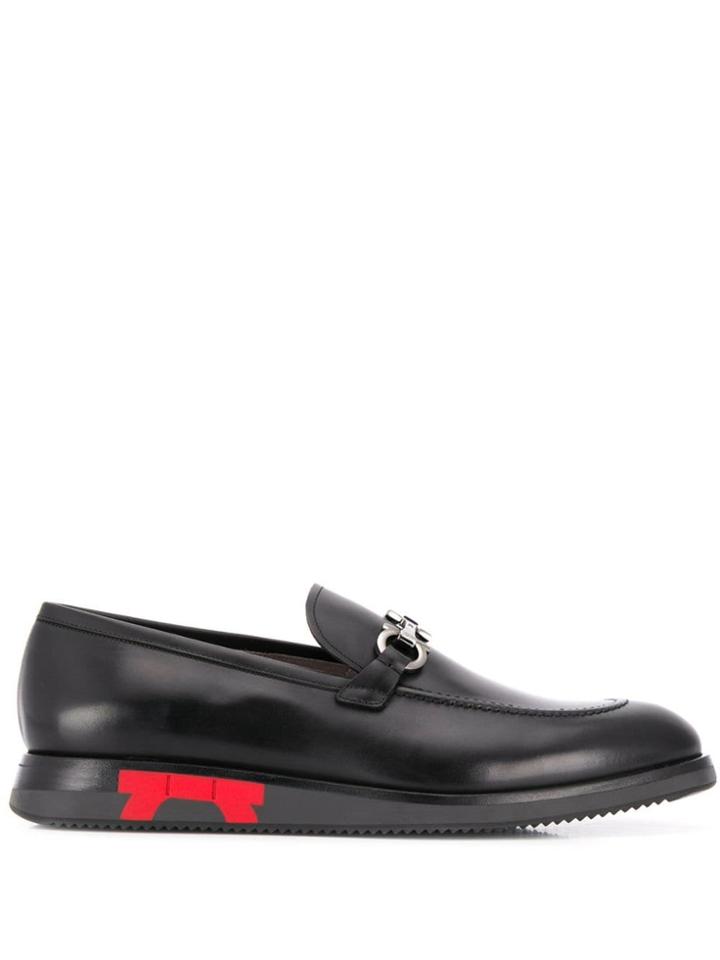 Salvatore Ferragamo Gancini Logo Loafers - Black