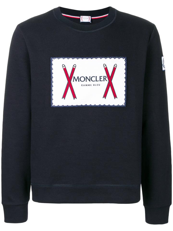 Moncler Logo Print Sweatshirt - Blue