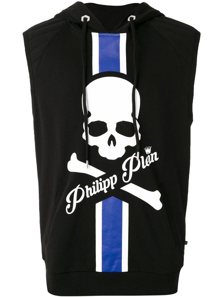 Philipp Plein Logo Skull Print Hoodie, Men's, Size: Xl, Black, Cotton