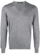Tagliatore V-neck Sweater - Grey