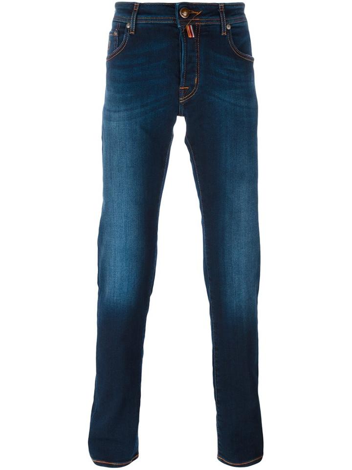 Jacob Cohen Light Stonewash Slim Fit Jeans, Men's, Size: 34, Blue, Cotton/spandex/elastane