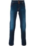 Jacob Cohen Light Stonewash Slim Fit Jeans, Men's, Size: 34, Blue, Cotton/spandex/elastane