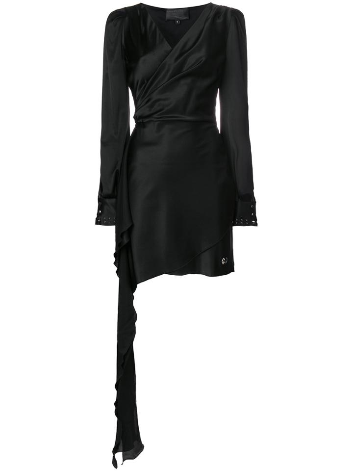 Philipp Plein Stylish Wrap Dress - Black