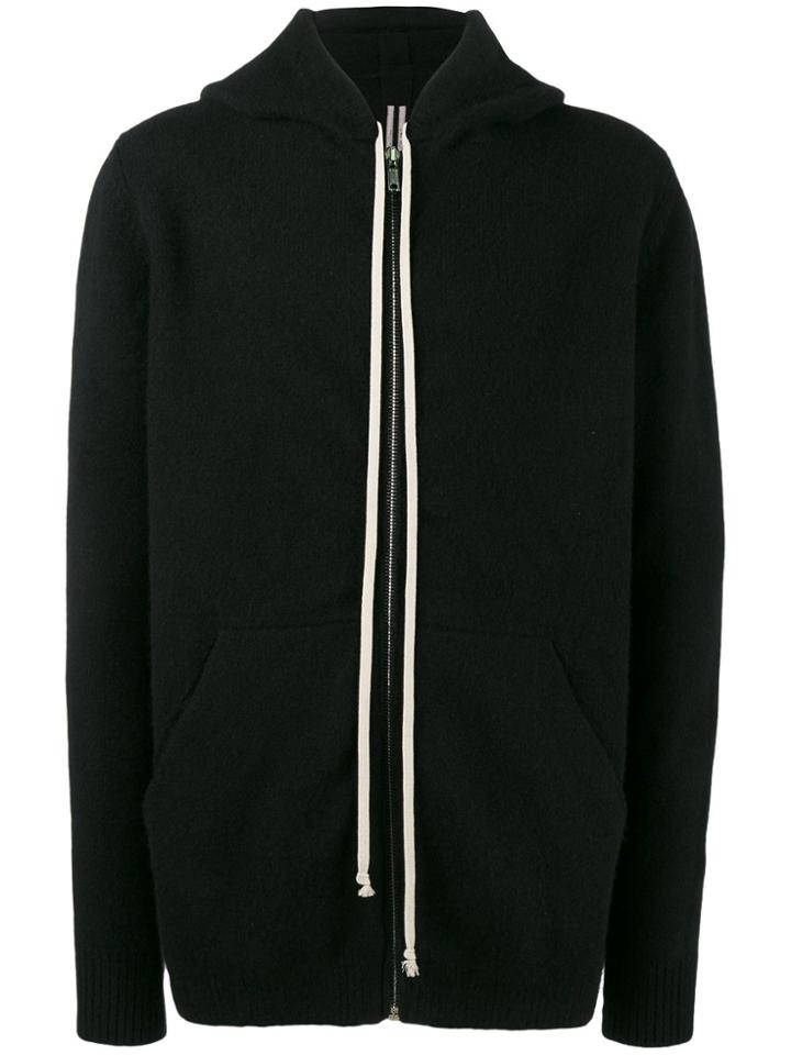 Rick Owens Black Glitter Cashmere Hoodie