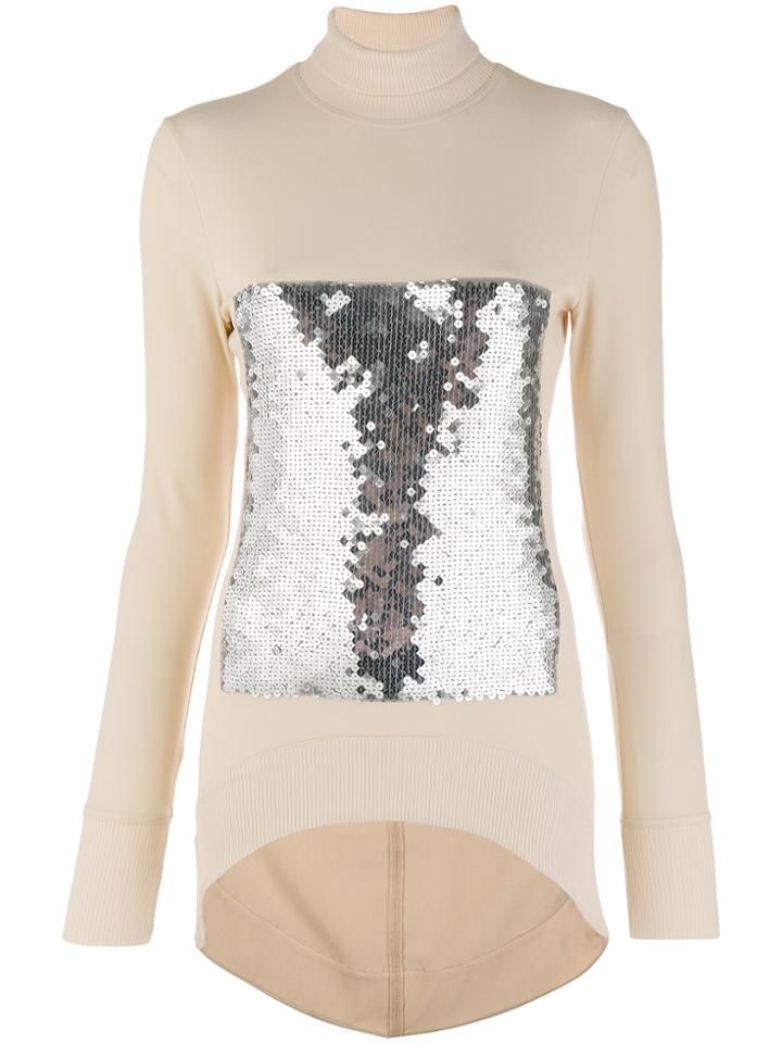 Paco Rabanne Sequin Panel Sweatshirt - Nude & Neutrals
