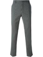Lanvin Striped Trousers, Men's, Size: 52, Black, Viscose/wool