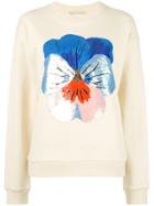 Christopher Kane Sequin Floral Sweater - Nude & Neutrals