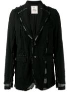 Miharayasuhiro Distressed Blazer, Men's, Size: 52, Black, Cotton/wool
