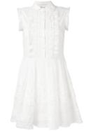 Red Valentino Lace-trim And Broderie Dress, Women's, Size: 38, White, Cotton/polyamide/polyester