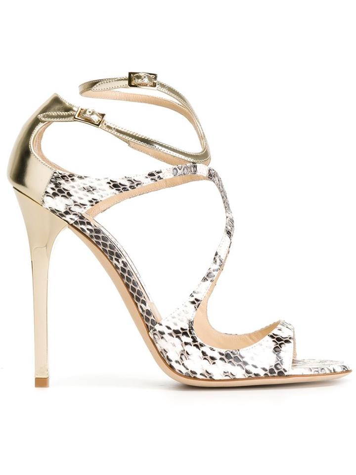 Jimmy Choo Lance Sandals, Women's, Size: 37, Nude/neutrals, Calf Leather/leather