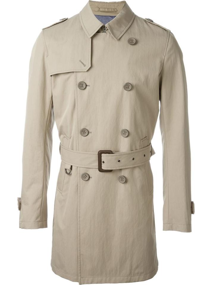 Herno Belted Trench Coat, Men's, Size: 48, Nude/neutrals, Polyester/cotton/modal/polyamide