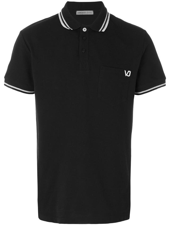 Versace Jeans - Embroidered Polo Shirt - Men - Cotton - 50, Black, Cotton