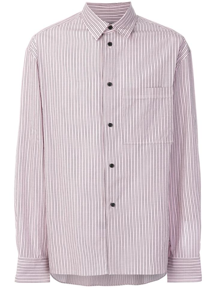 Lanvin Striped Straight Hem Shirt - Pink & Purple