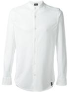 Drumohr Band Collar Shirt, Men's, Size: S, White, Cotton