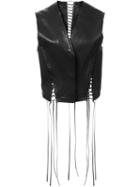 Haider Ackermann Laced Seam Waistcoat, Women's, Size: 36, Black, Leather