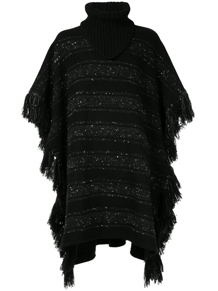Takahiromiyashita The Soloist Glitter Stripe Panels Oversized Poncho