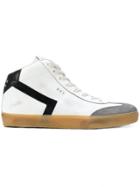 Leather Crown Zipped Hi-top Sneakers - White