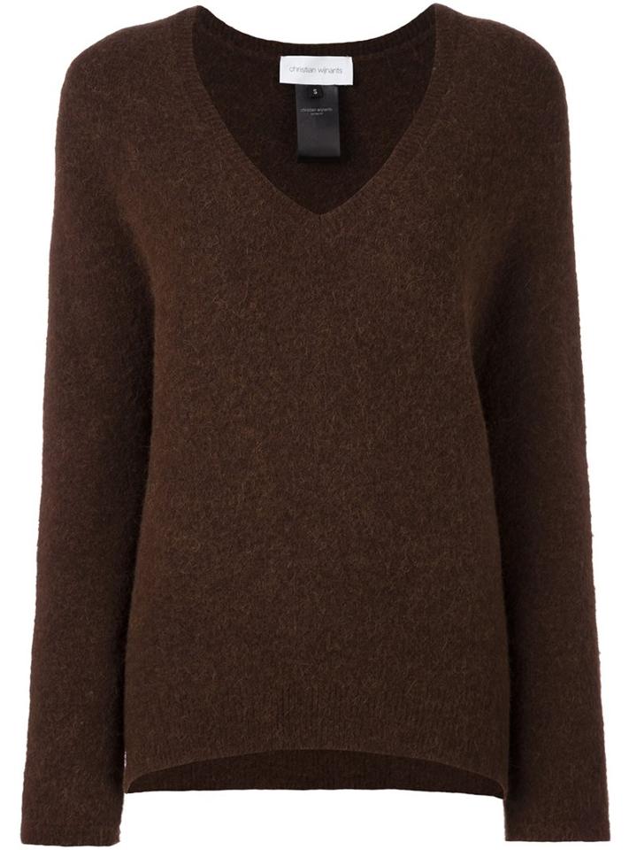 Christian Wijnants 'kochi' Jumper, Women's, Size: Small, Brown, Nylon/spandex/elastane/mohair/alpaca