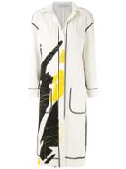 Mara Mac Printed Overcoat - White