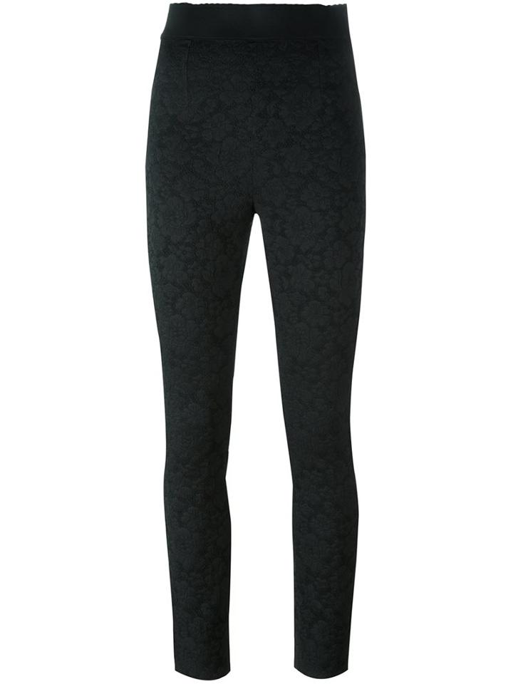Dolce & Gabbana Lace Leggings, Women's, Size: 38, Black, Polyester/spandex/elastane/acetate/viscose