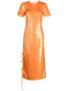 Prabal Gurung Sequined Tie-fastening Dress - Orange