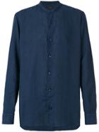 Z Zegna Band Collar Shirt - Blue