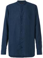 Z Zegna Band Collar Shirt - Blue