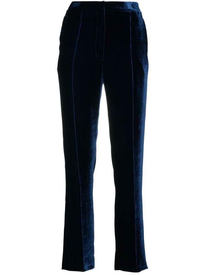 Golden Goose High Waisted Velvet Trousers - Blue