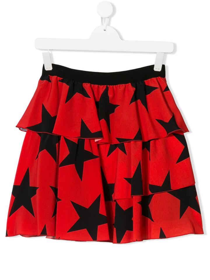 Msgm Kids Teen Stars Print Skirt - Red