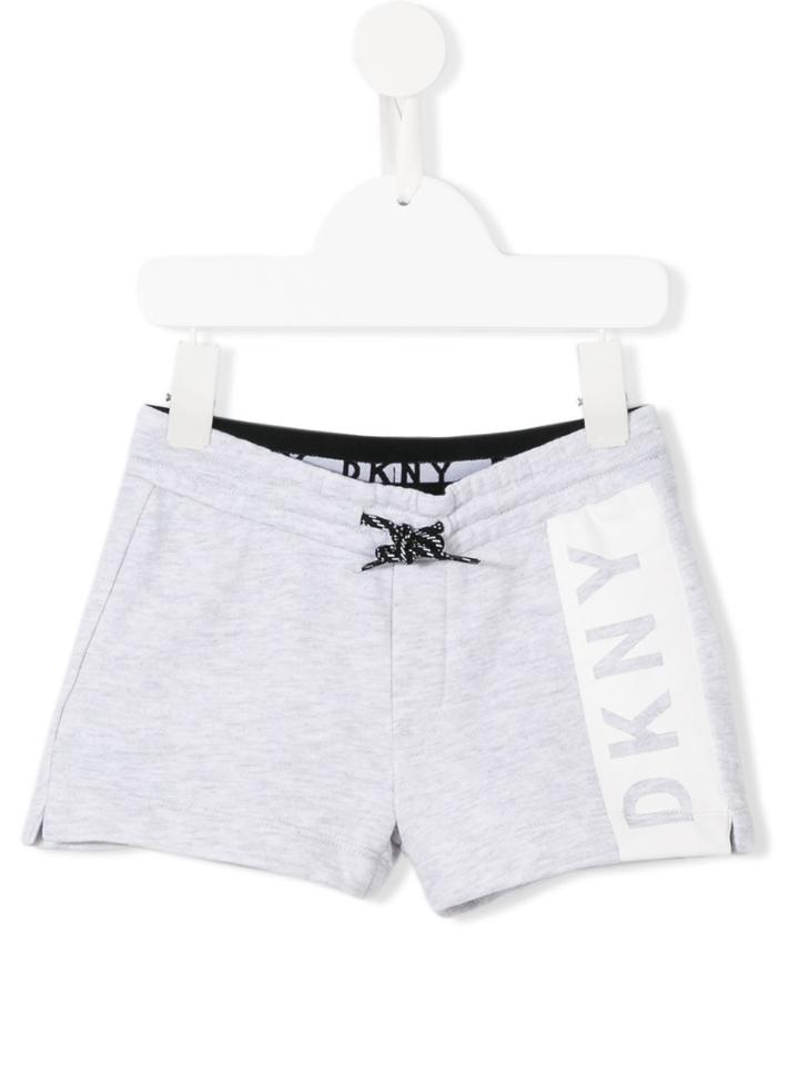 Dkny Kids Logo Print Jogging Shorts, Toddler Girl's, Size: 4 Yrs, Grey