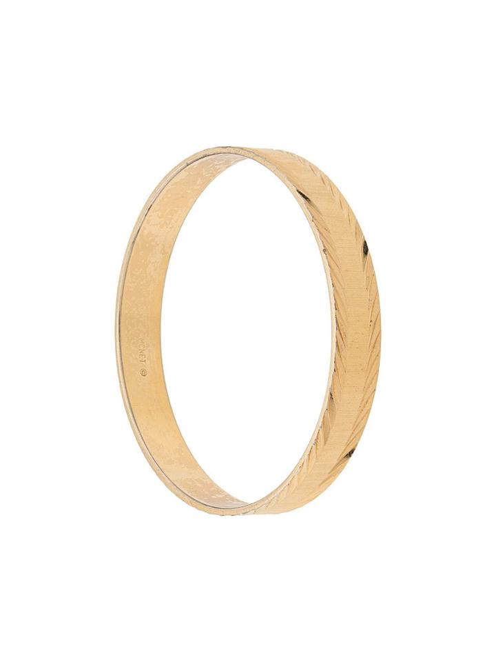Monet Vintage 1970s Monet Textured Bangle - Gold
