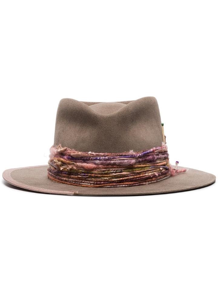 Nick Fouquet Nf Gry Pnk Ribbon Band Hat - Grey