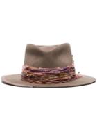 Nick Fouquet Nf Gry Pnk Ribbon Band Hat - Grey