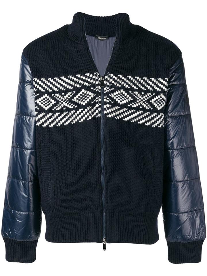Z Zegna Knitted Padded Jacket - Blue