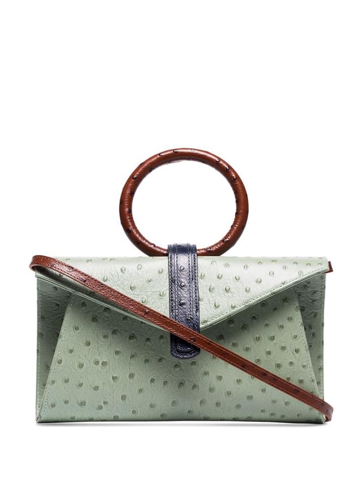 Complét Mini Valery Ostrich-effect Satchel - Green