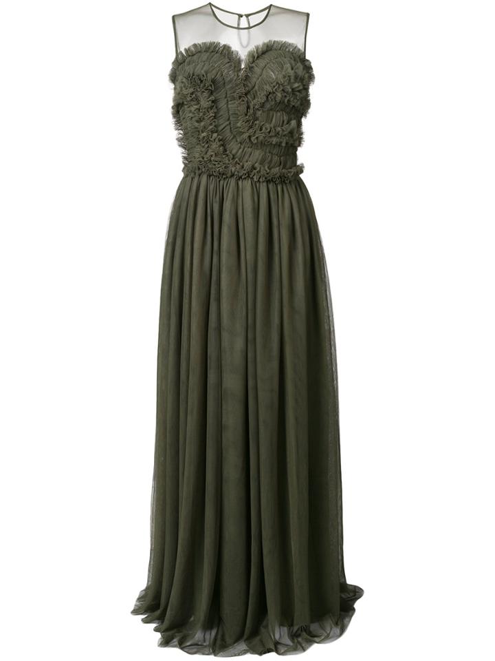 P.a.r.o.s.h. Frill Trim Tulle Dress - Green
