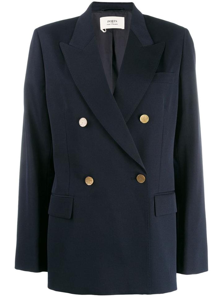 Ports 1961 Double-breasted Blazer - Blue