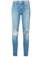 Mother Distressed Skinny Jeans - Blue