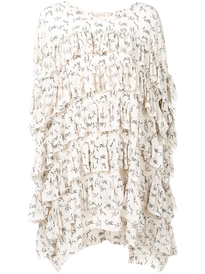 Mes Demoiselles Leaves Symphony Tiered Dress - Nude & Neutrals