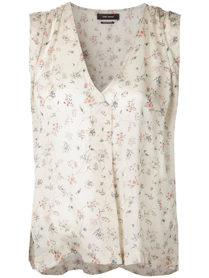 Isabel Marant - Loose-fit Tank - Women - Silk/spandex/elastane - 42, Ivory, Silk/spandex/elastane
