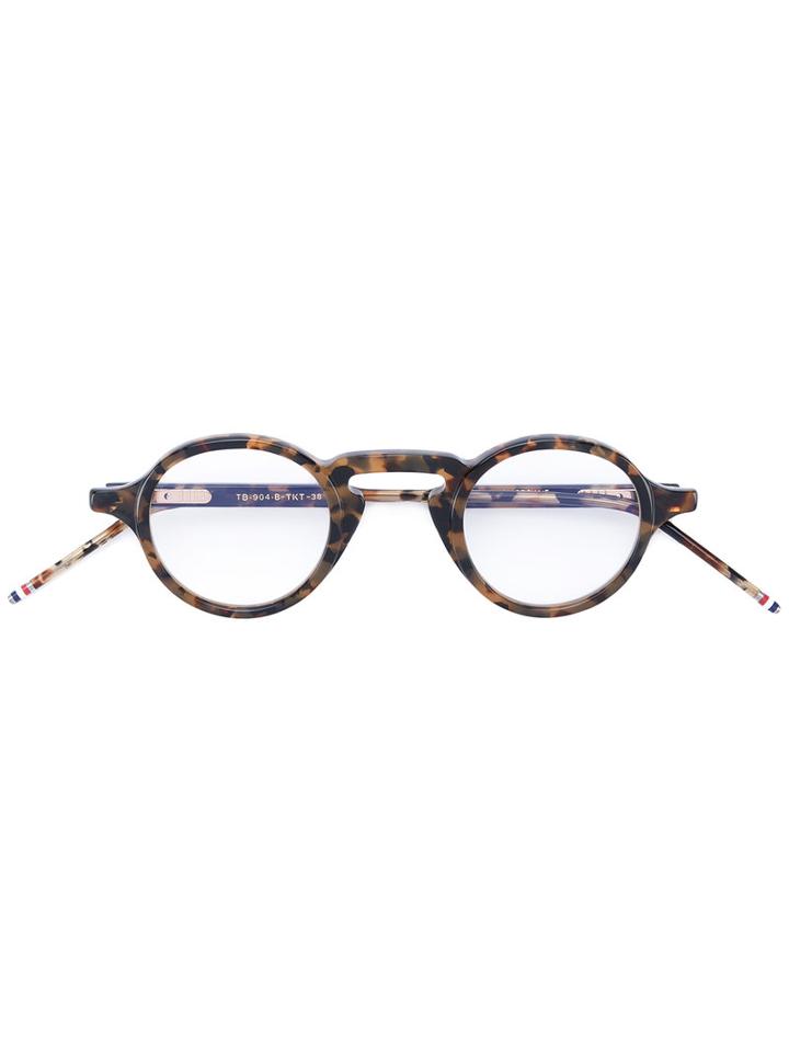 Thom Browne - Round Frame Glasses - Unisex - Acetate - One Size, Brown, Acetate
