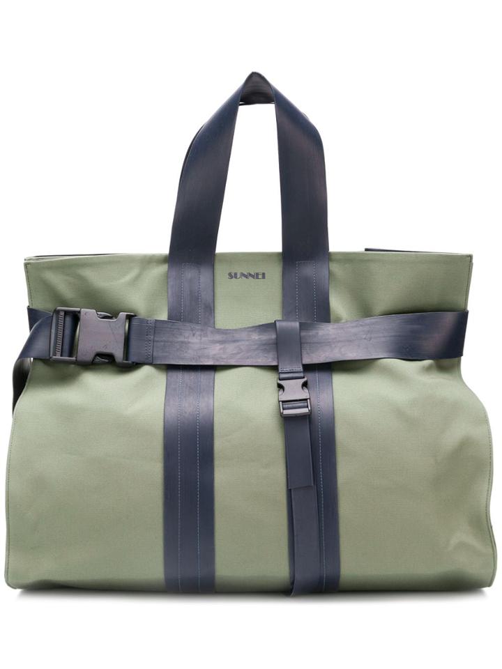 Sunnei Buckle Strap Tote - Green