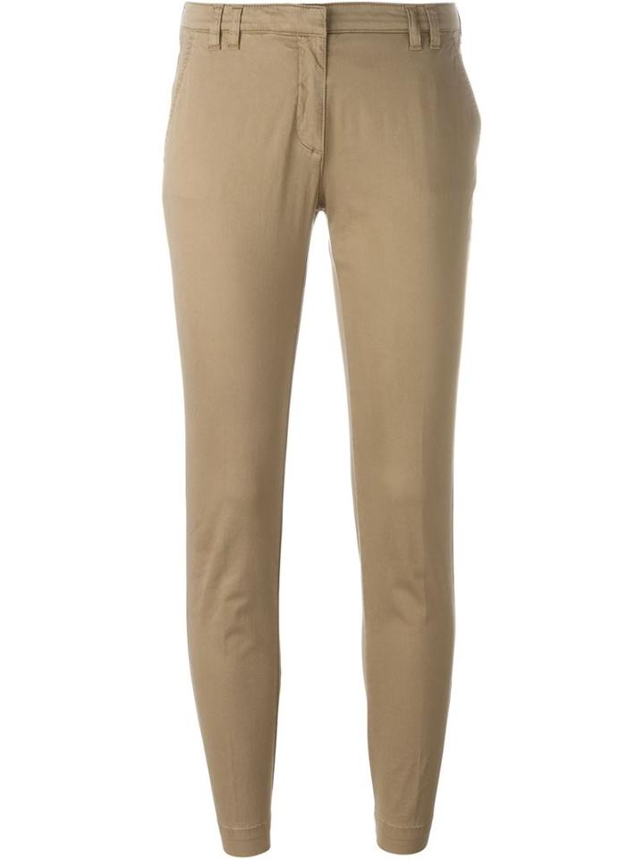 Eleventy Slim Chino Trousers, Women's, Size: 28, Brown, Cotton/spandex/elastane